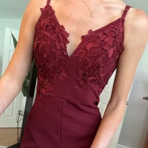 Burgundy jumpsuit womens